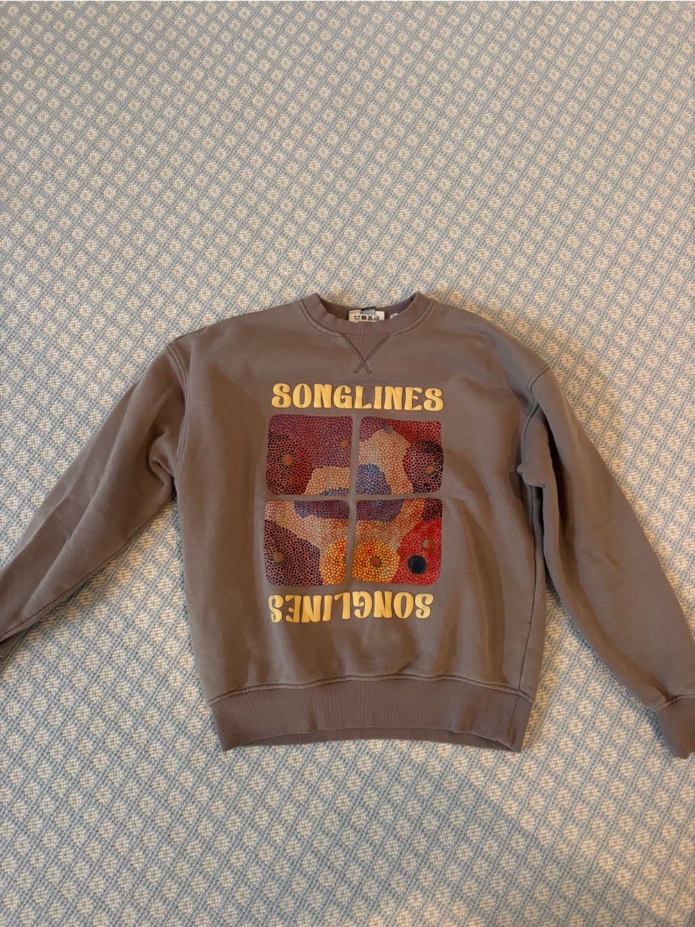 Cotton On Brown 'SONGLINES' Floral Window Crewneck Sweatshirt